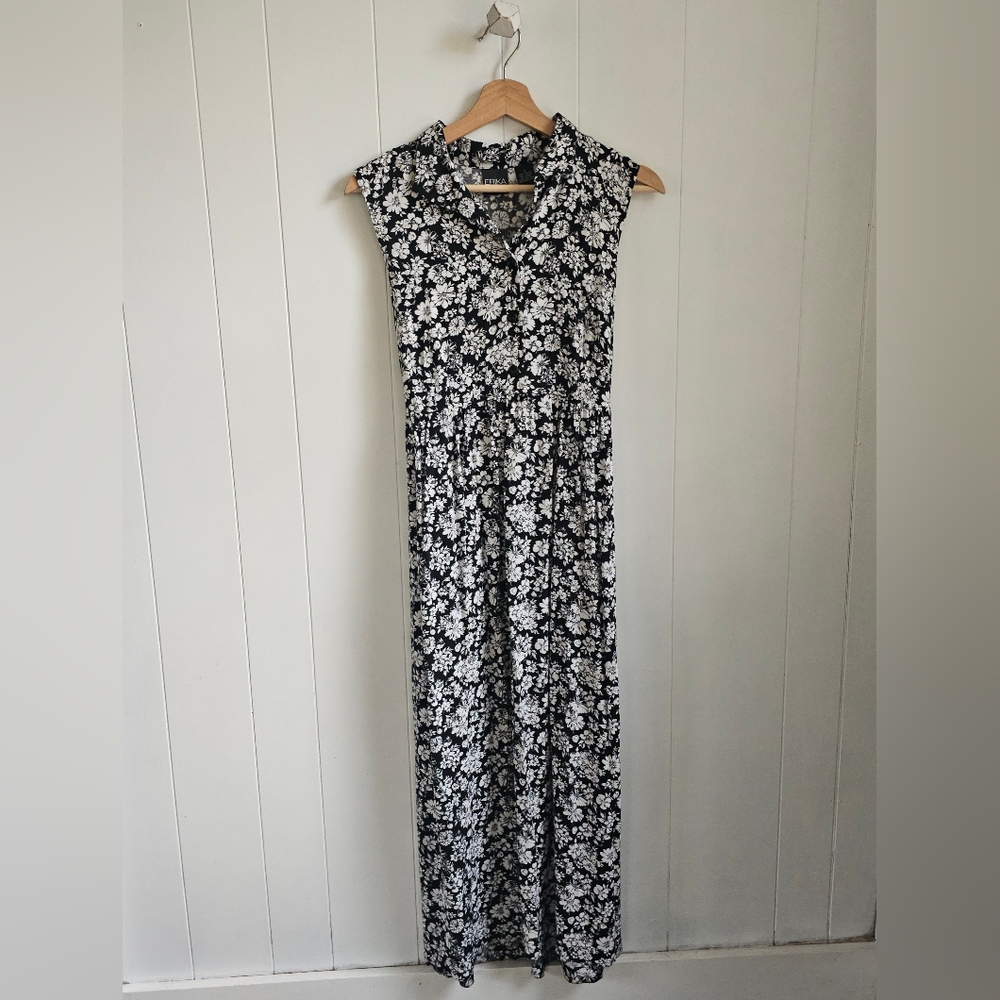 ☆ VINTAGE 90's Erika Floral Collared Maxi Dress